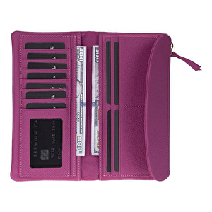 Bloominbag Élia Plum Violet Large Deri Kadın Cüzdan & Clutch görseli 4
