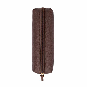 Bloominbag Bloombox Espresso Brown Hakiki Deri Kalem & Makyaj Çantası