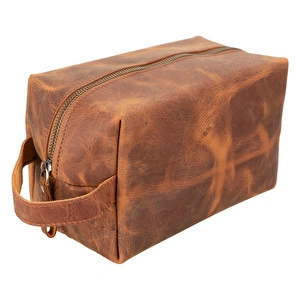 Bloominbag Voyage Burnt Orange Hakiki Deri Dopp Kit – X Large görseli 4
