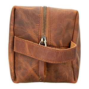Bloominbag Voyage Burnt Orange Hakiki Deri Dopp Kit – X Large görseli 5