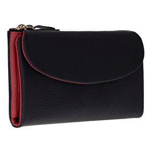 Bloominbag Élia Double Band Noir Black-red Large Deri Kadın Cüzdan & Clutch görseli 4