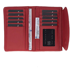 Bloominbag Élia Crimson Red Medium Deri Kadın Cüzdan & Clutch