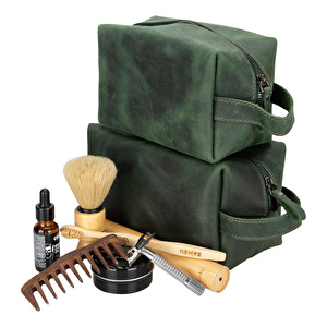 Bloominbag Voyage Cypress Green Hakiki Deri Dopp Kit – X Large