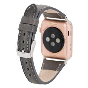 Bloominbag Bloomband Signature Stone Gray Leather Apple Watch Band - 44/45/46/49mm görseli 2