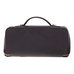 Bloominbag Ella Terra Espresso Brown Deri Seyahat Ve Makyaj Çantası görseli 3