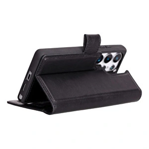 Bloominbag Valeno Noir Black Deri Samsung Galaxy S25 Ultra(6.9”) Manyetik Ayrılabilir Cüzdanlı Telefon Kılıfı görseli 4