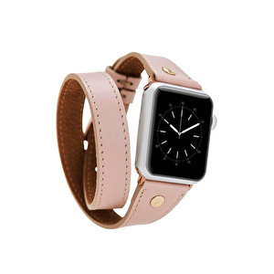 Bloominbag Alpine Double Tour Nude Bisque Hakiki Deri Apple Watch Kordonu - 44/45/46/49mm