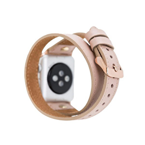 Bloominbag Alpine Double Tour Nude Bisque Hakiki Deri Apple Watch Kordonu - 44/45/46/49mm