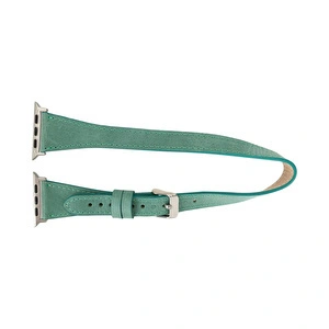 Bloominbag Alpine Slim Double Tour Aqua Hakiki Deri Apple Watch Kordonu - 44/45/46/49mm görseli 3