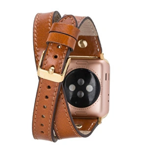 Bloominbag Alpine Double Tour Mocca Brown Hakiki Deri Apple Watch Kordonu - 44/45/46/49mm