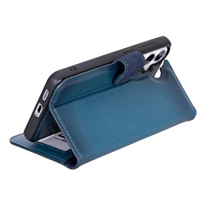 Bloominbag Monte Midnight Blue Samsung Galaxy S26 (6.3") Hakiki Deri Çıkarılabilir Cüzdanlı Telefon Kılıfı görseli 5