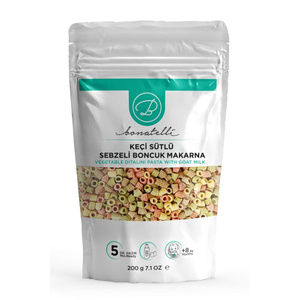 Bonatelli Keçi Sütlü Sebzeli Boncuk Makarna 200 G | Bebek Makarna +8 Ay