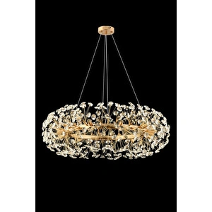 Apliqa Gloria 80'lik Gold Kristal Taşlı Modern Tasarım Salon Avize