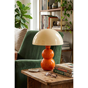 Apliqa Bob Krem Başlıklı Turuncu Masa Lambası Pinterest Model Bohem Retro Renkli Abajur