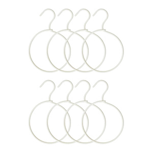 Ocean Home Textile 8'li Yuvarlak Ekru Renk Kumaş Kaplı Metal Aksesuar Askısı 24.5 X 16 X 0.5 Cm görseli 5