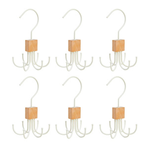 Ocean Home Textile 6'lı 6 Kancalı Mat Beyaz Renk Kauçuk Kaplamalı Metal Çok Amaçlı Askı 14 X 7 Cm görseli 5
