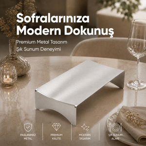 Vienev Paslanmaz Metal Bükülebilir Ayaklı Sunumluk - Dekoratif Sunum Tablası görseli 5