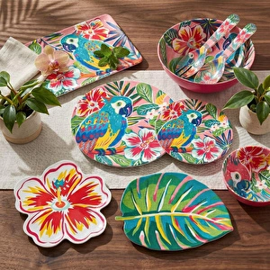 Lucky Art Tropea Melamin Yaprak Formlu Sunumluk 23cm görseli 4