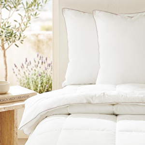 Ocean Home Textile Pamuklu Saten Biyeli Mikrojel Çift Kişilik Yastık Yorgan Seti 1 Adet 195 X 215 / 2 Adet 50 X 70 Cm