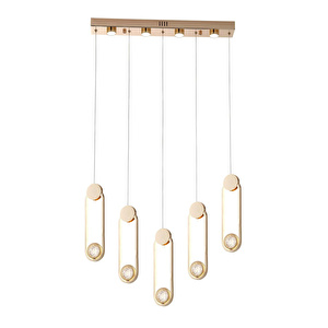 Apliqa Beckett 5'li Sıralı Kristal Top Başlıklı Gold Sarkıt Led Avize