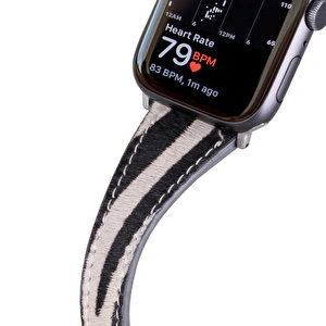 Bloominbag Bloomband Wild Zebra Slim Double Tour Leather Apple Watch Band - 44/45/46/49mm görseli 4