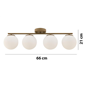 Apliqa Lumera 4'lü Beyaz Camlı Plafonyer Eskitme Avize görseli 5