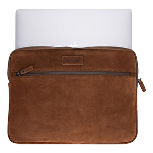 Bloominbag Camel Still Hakiki Süet Deri 15-16 Inç Macbook/laptop Kılıfı görseli 2