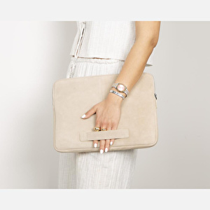 Bloominbag Sand Still Hakiki Süet Deri 15-16 Inç Macbook/laptop Kılıfı görseli 5