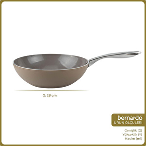 Bernardo Natura Seramik Wok Tava Kahverengi 28 Cm