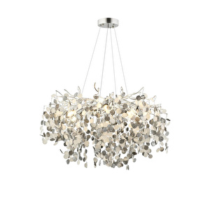 Apliqa Masal 80'lık Yuvarlak Krom Kristal Taşlı Modern, Oturma Odası, Salon Avize görseli 2