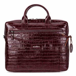 Bloominbag Burgundy Croco Hakiki Deri 13-14 Inç Macbook/laptop Çantası görseli 5