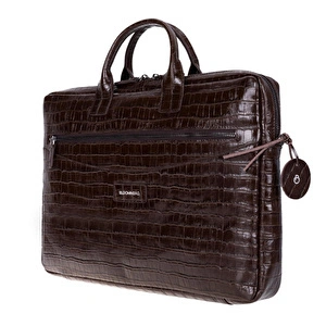 Bloominbag Mocha Croco Hakiki Deri 15-16 Inç Macbook/laptop Çantası görseli 2