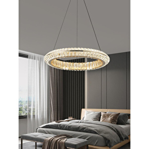 Kyler 60'lık Gold 90 Watt Kristalli 3 Renkli Led Sarkıt Avize