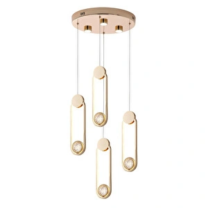 Apliqa Beckett 4'lü Kristal Top Başlıklı Gold Sarkıt Led Avize görseli 3