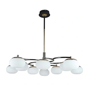 Apliqa Pura 10'lu Siyah Gold 100 Watt Yuvarlak Modern Oturma Odası, Salon Avize görseli 3