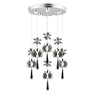 Apliqa Amaris 6'lı Yuvarlak 3 Renkli 79 Watt Krom Kelebek Led Avize Kristal Ledli Modern Oturma Odası Büyük Salon Sarkıt Avize görseli 3