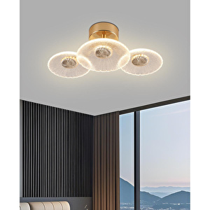 Darra 3'lü Gold 9 Watt Plafonyer 3 Renkli Led Avize