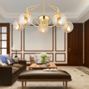 Apliqa Mildred 5'li Gold Modern Sarkıt Genç Odası Mutfak Yatak Odası Salon Sarkıt Avize görseli 1