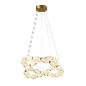 Apliqa Aspen 2 Katlı Yuvarlak 128 Watt Eskitme Sarkıt 3 Renkli Led Avize görseli 3
