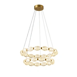 Apliqa Aspen 2 Katlı Yuvarlak 128 Watt Eskitme Sarkıt 3 Renkli Led Avize görseli 2