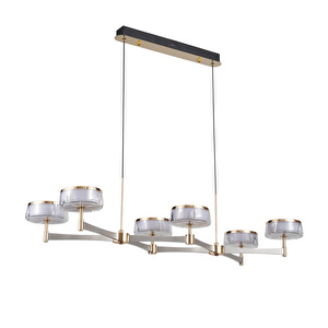 Apliqa Grayson Krom 6'lı 72 Watt Sıralı 3 Renkli Led Salon Avize görseli 4