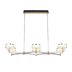 Apliqa Grayson Krom 6'lı 72 Watt Sıralı 3 Renkli Led Salon Avize görseli 3