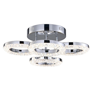 Apliqa Oylum 4'lü Krom 24 Watt Kristalli Koridor Salon Led Plafonyer Avize