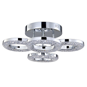 Apliqa Oylum 4'lü Krom 24 Watt Kristalli Koridor Salon Led Plafonyer Avize