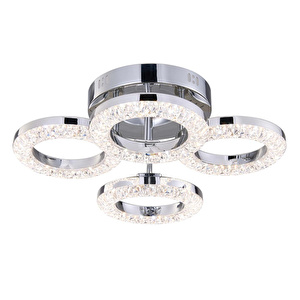 Apliqa Oylum 4'lü Krom 24 Watt Kristalli Koridor Salon Led Plafonyer Avize