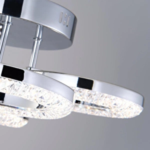 Apliqa Oylum 4'lü Krom 24 Watt Kristalli Koridor Salon Led Plafonyer Avize görseli 4
