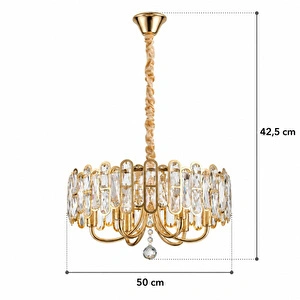 Apliqa Tortes 50'lik Gold Kristal Taşlı Avize görseli 5