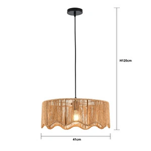 Apliqa Cosmo Hasır Rattan Bohem Model Sarkıt Koridor, Salon Avize görseli 4