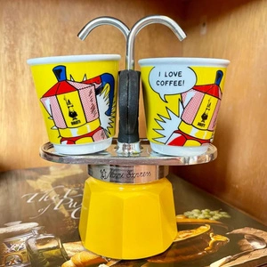 Bialetti Mini Express Mokapot Lictenstein + 2 Espresso Fincanı görseli 4