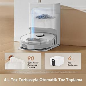 Dreame L40 Plus Robot Süpürge Beyaz, 13.000pa Emiş Gücü